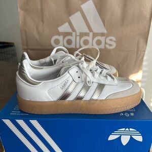 adidas Women's Samba Sneakers White Silver
